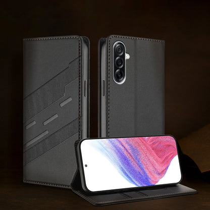 Magnetic PU leather cover with embossed design for Galaxy A56 5G