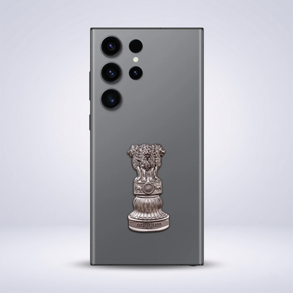 Samsung S23 Ultra 5G Compatible Satyamev Jayate 3D Metal Emblem Sticker