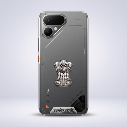 Tecno Pova Curve 2 5G Compatible Satyamev Jayate 3D Metal Emblem Sticker