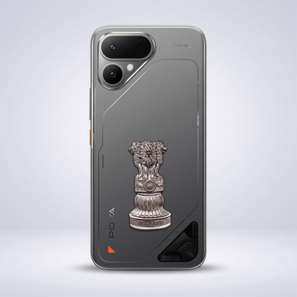 Tecno Pova Curve 2 5G Compatible Satyamev Jayate 3D Metal Emblem Sticker