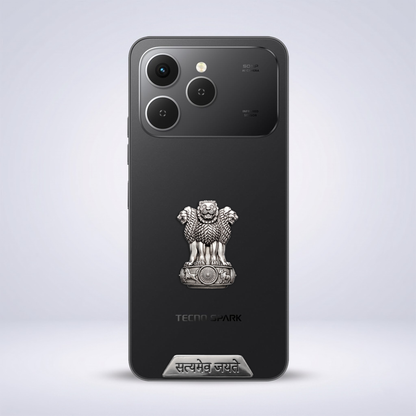 Tecno Spark 40 5G Compatible Satyamev Jayate 3D Metal Emblem Sticker