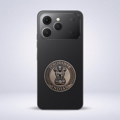 Tecno Spark 40 5G Compatible Satyamev Jayate 3D Metal Emblem Sticker