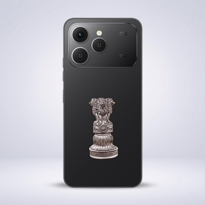 Tecno Spark 40 5G Compatible Satyamev Jayate 3D Metal Emblem Sticker