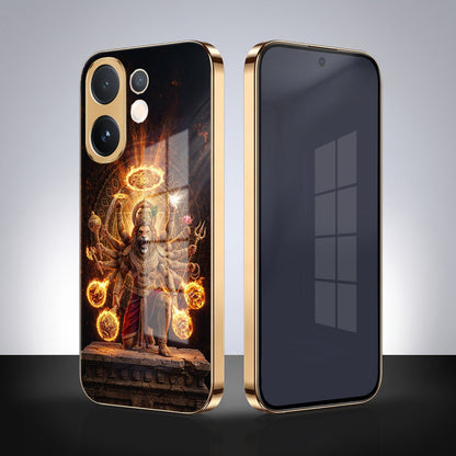 Vivo T4 Pro 5G Lord Narasimha Gold Electroplated Glass Phone Back Case