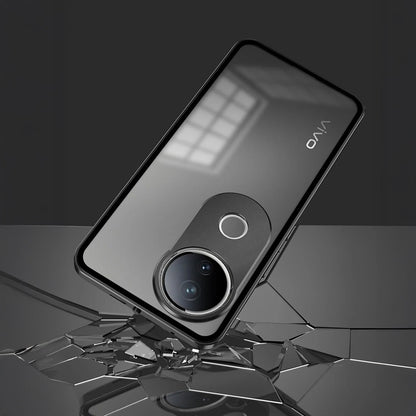 Vivo V50 5G Aluminium Metal Bumper Shield Transparent Back Case