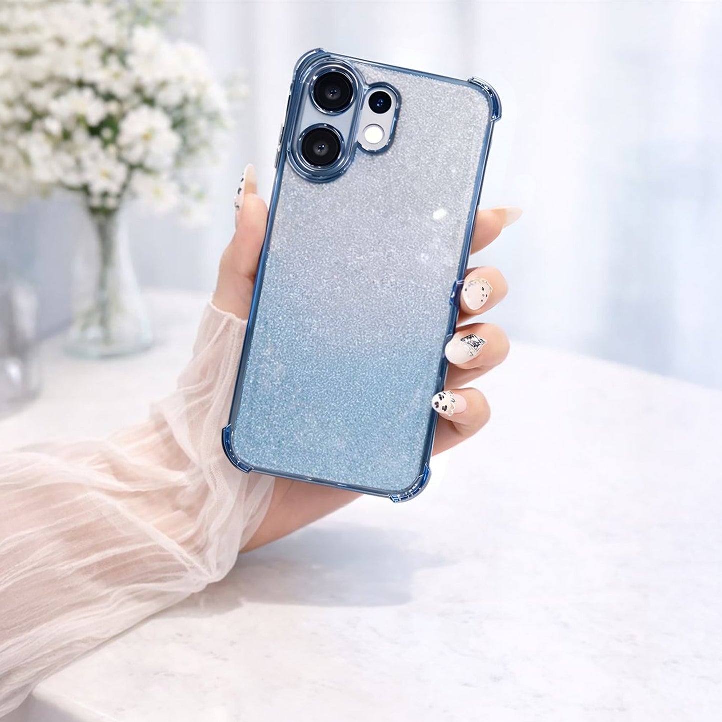 Vivo V60 5G Luxury Shimmer Shockproof Airbag Case