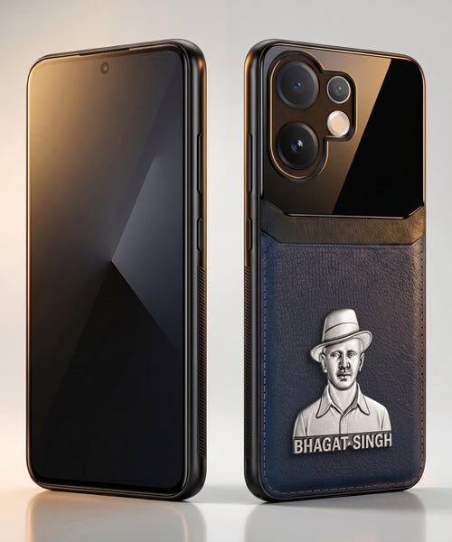Vivo V60 5G Shaheed Bhagat Singh 3D Metal Leather Back Case