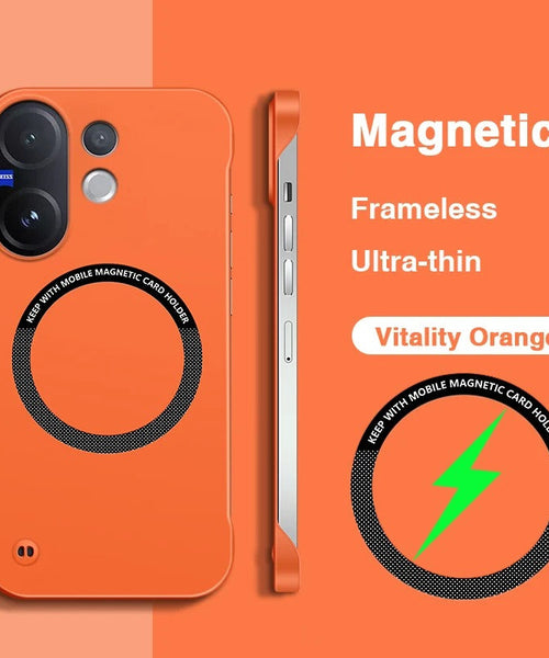 Vivo V60 5G Frameless Magnetic Wireless Charging Case — Ultra-Slim Clear MagSafe Compatible Cover