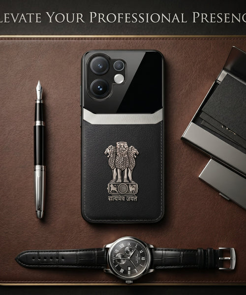 Vivo V60 5G Satyamev Jayate 3D Metal Leather Back Case