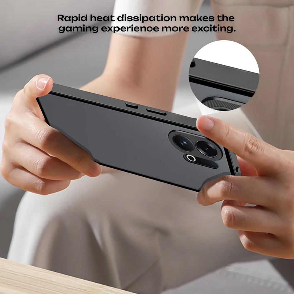 Vivo V60 5G Aluminium Metal Bumper Shield Transparent Back Case