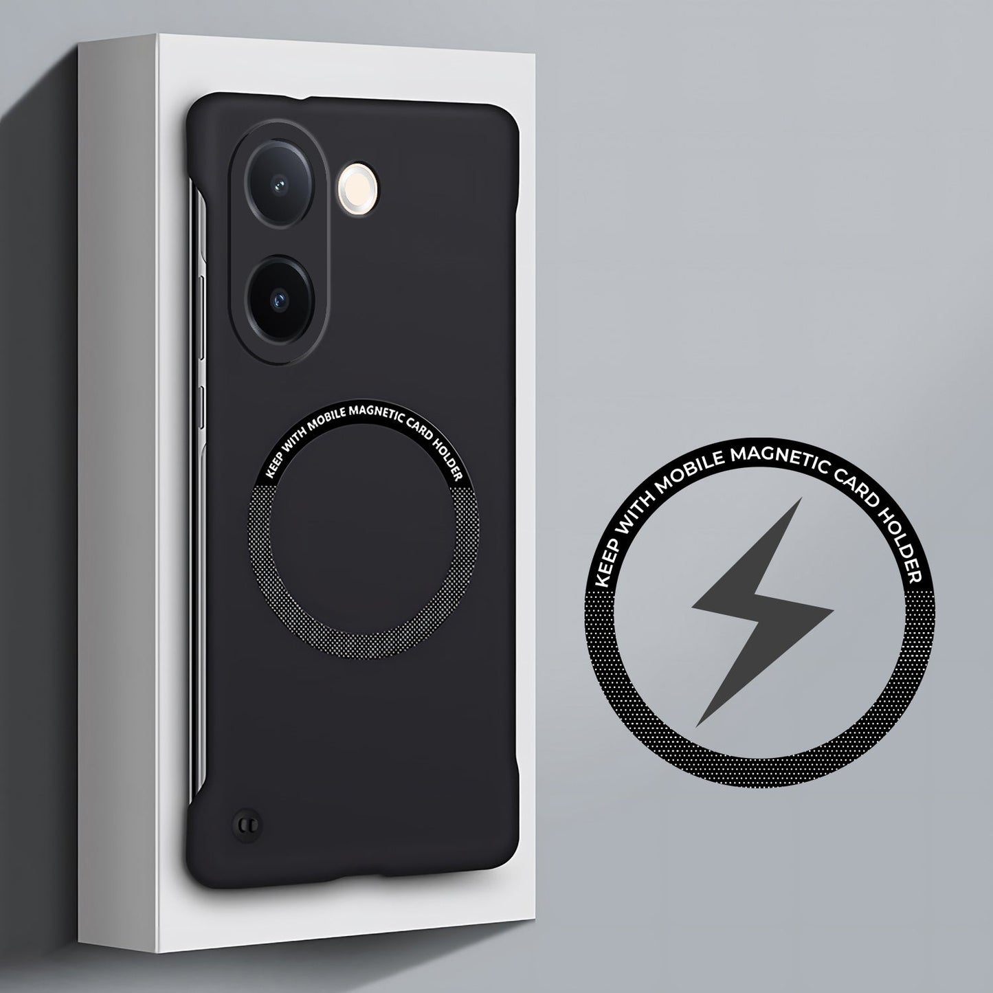 Vivo V60E 5G Frameless Magnetic Wireless Charging Case — Ultra-Slim Clear MagSafe Compatible Cover