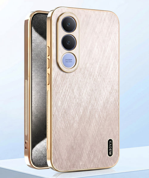 Vivo V70 FE 5G Premium Electroplated Frame Gold Thread Pattern Soft Case