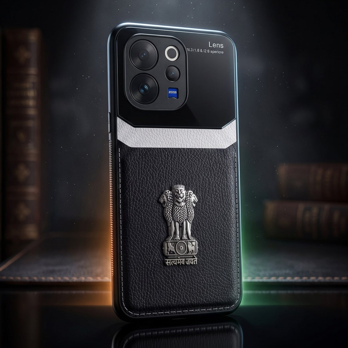 Vivo V70 5G Satyamev Jayate 3D Metal Leather Back Case