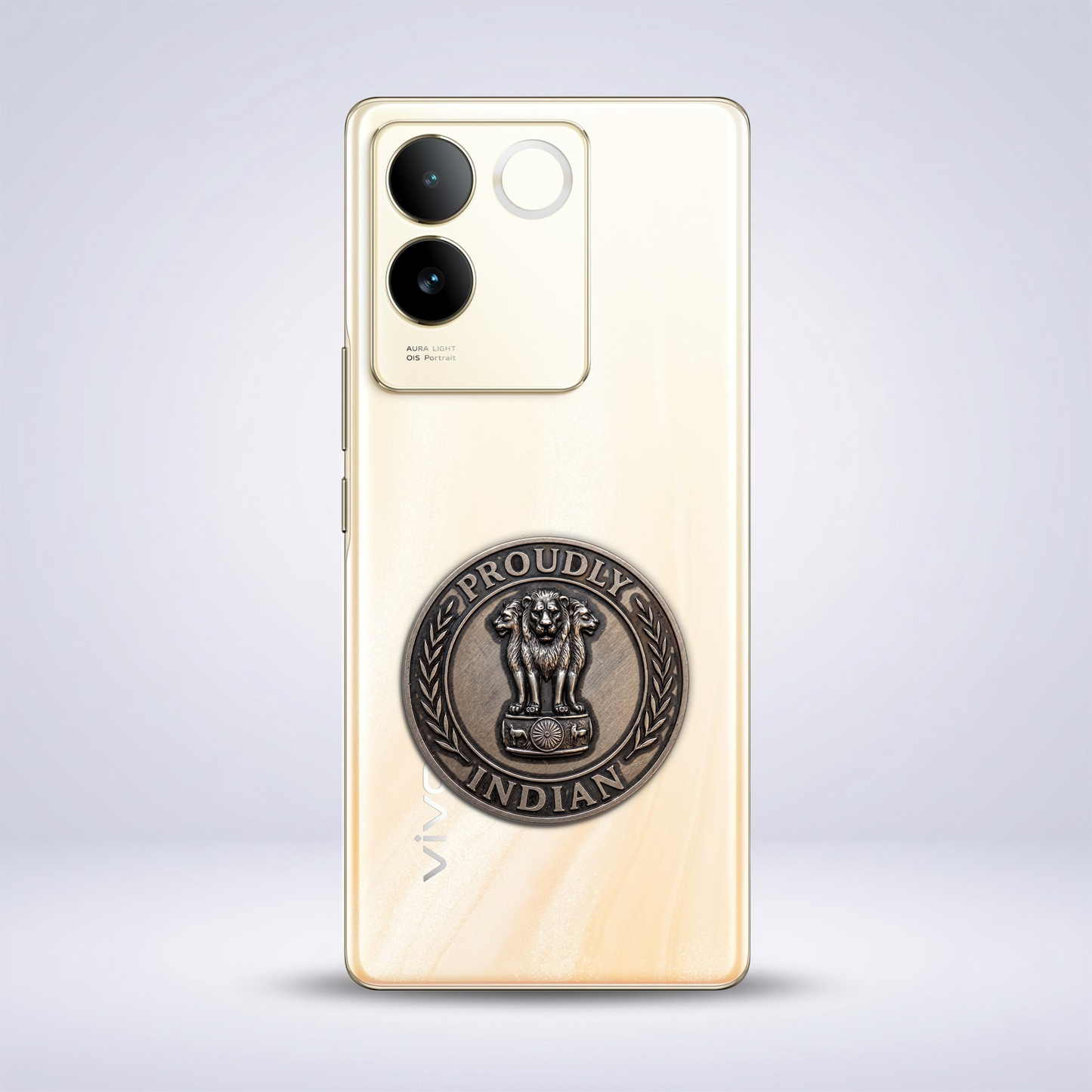 Vivo T2 Pro 5G Compatible Satyamev Jayate 3D Metal Emblem Sticker