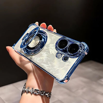 Vivo X200 FE 5G Original Luxury Magnifier Ring Stand Shockproof Airbags Corner Case