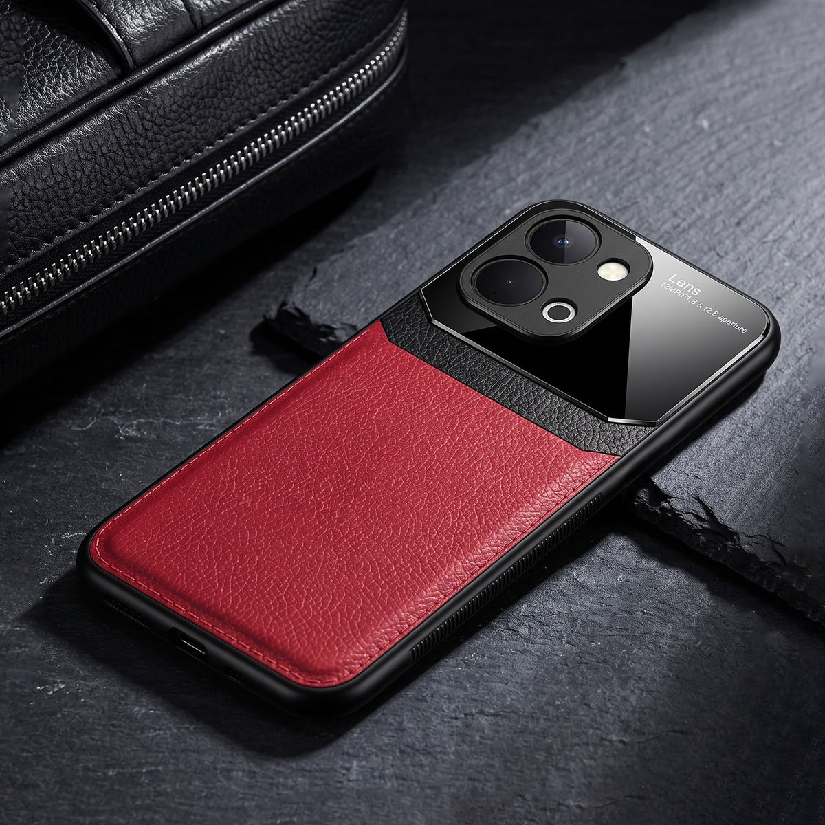 Vivo T5x 5G Premium Leather Lens Protective Case