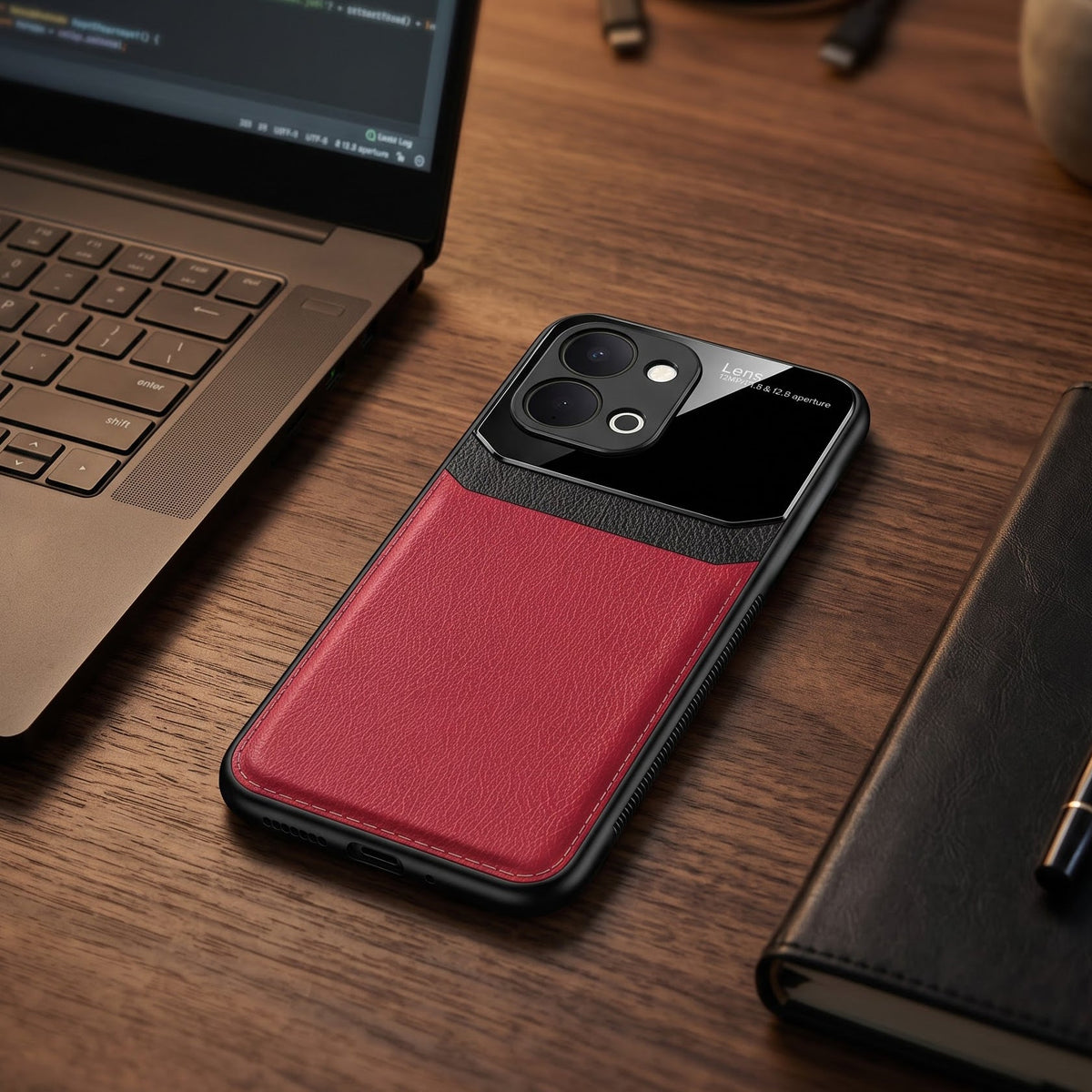 Vivo T5x 5G Premium Leather Lens Protective Case