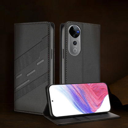 Retro embossed flip wallet case for Vivo V40 Pro 5G