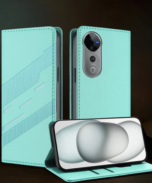 Vivo V40 Pro 5G Magnetic Embossed Multi-Functional Wallet Retro PU Leather Flip Case