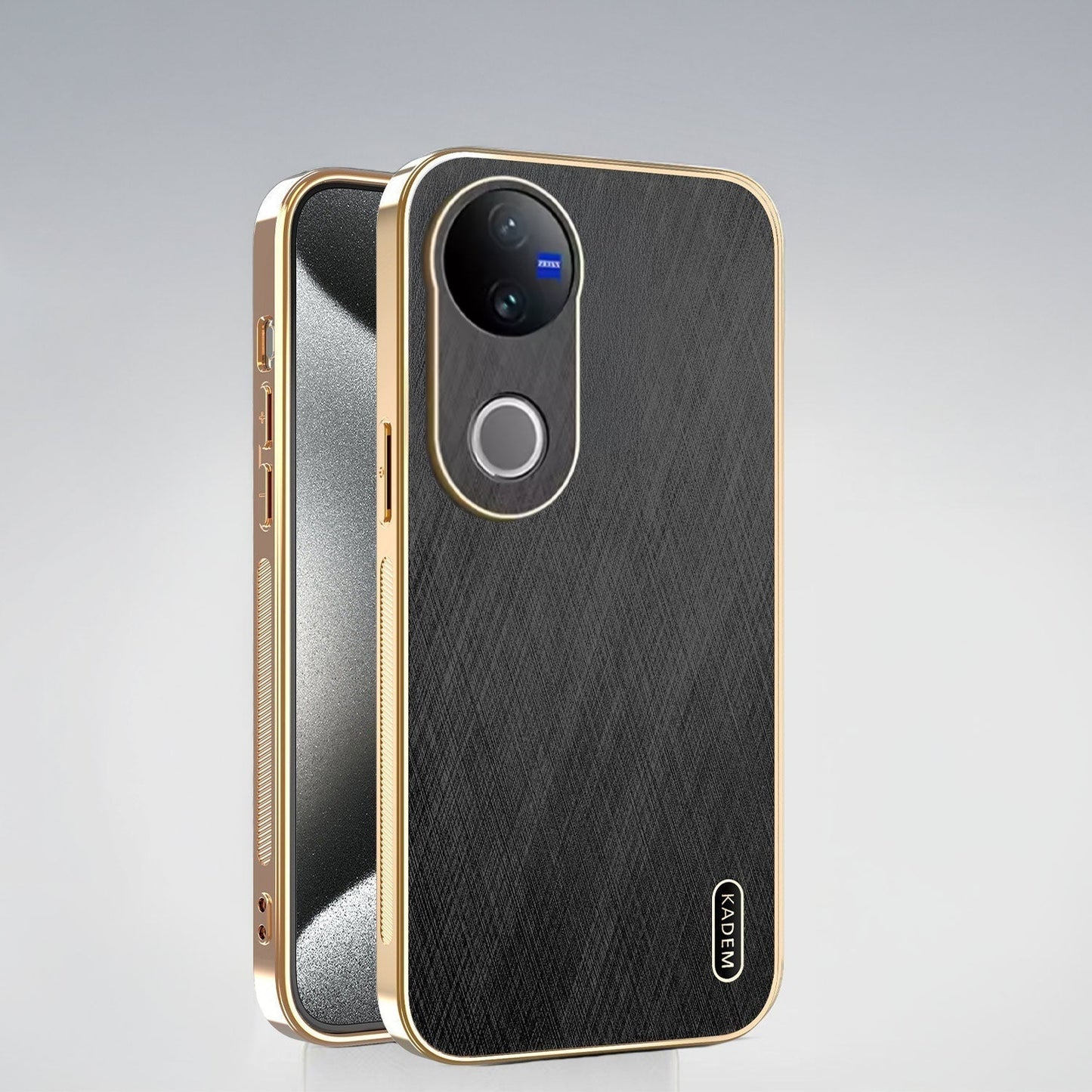 Vivo V50 5G Premium Electroplated Frame Gold Thread Pattern Soft Case