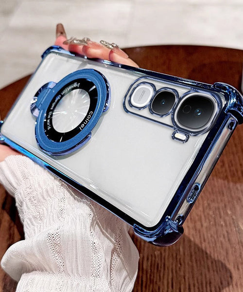 Vivo Y400 Pro 5G Original Luxury Magnifier Ring Stand Shockproof Airbags Corner Case
