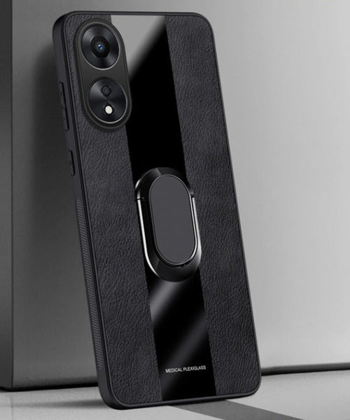 Oppo Reno 8T 5G Premium Leather AutoFocus Ring Case