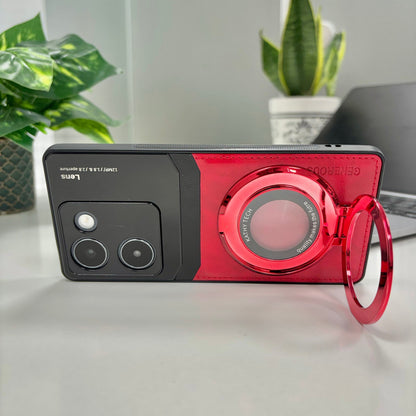 Vivo Y200 Pro 5G Original Luxury Leather Lens Magnifier Ring Stand Case