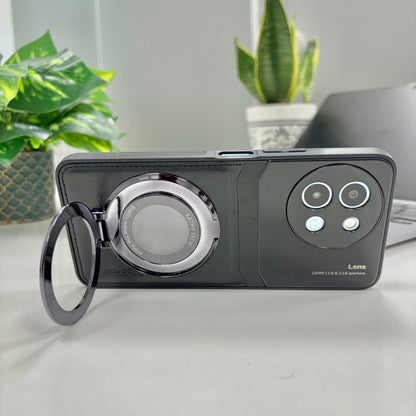 Vivo Y58 5G Original Luxury Leather Lens Magnifier Ring Stand Case