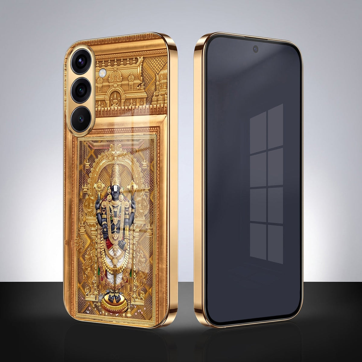 Samsung Galaxy A36 5G Premium Heritage Gold Electroplated Glass Phone Back Case