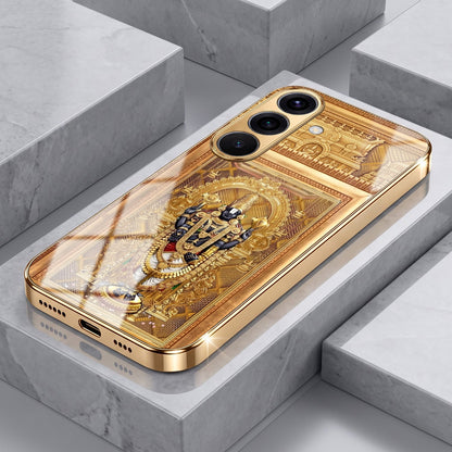 Samsung Galaxy A36 5G Premium Heritage Gold Electroplated Glass Phone Back Case
