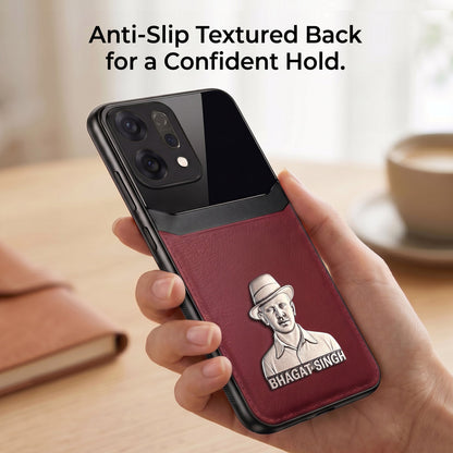 Oppo Reno 14 5G Shaheed Bhagat Singh 3D Metal Leather Back Case