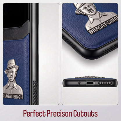 Vivo Y28 5G Shaheed Bhagat Singh 3D Metal Leather Back Case
