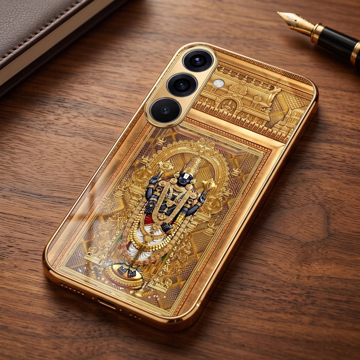 Samsung Galaxy A36 5G Premium Heritage Gold Electroplated Glass Phone Back Case