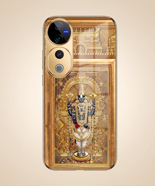 Vivo V40 Pro 5G Premium Heritage Gold Electroplated Glass Phone Back Case