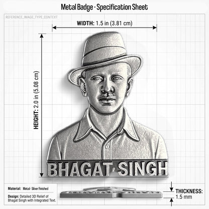 Vivo V60 5G Shaheed Bhagat Singh 3D Metal Leather Back Case