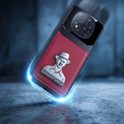 Redmi Note 14 Pro+ 5G Shaheed Bhagat Singh 3D Metal Leather Back Case