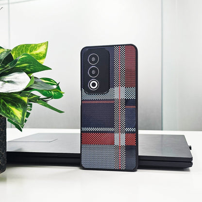 Oppo A3 Pro 5G Luxury Grid Pattern Glass Back Shockproof Case