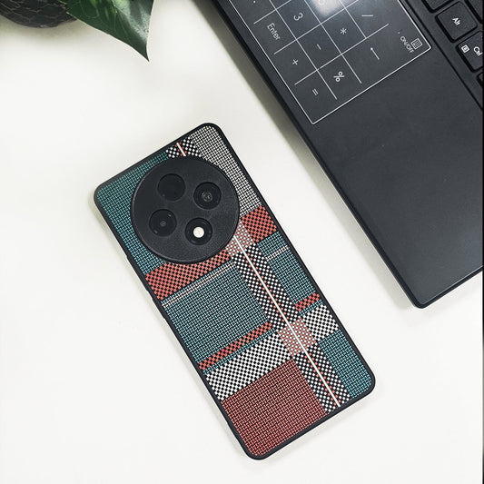 OPPO F27 PRO+ 5G Luxury Grid Pattern Glass Back Shockproof Case