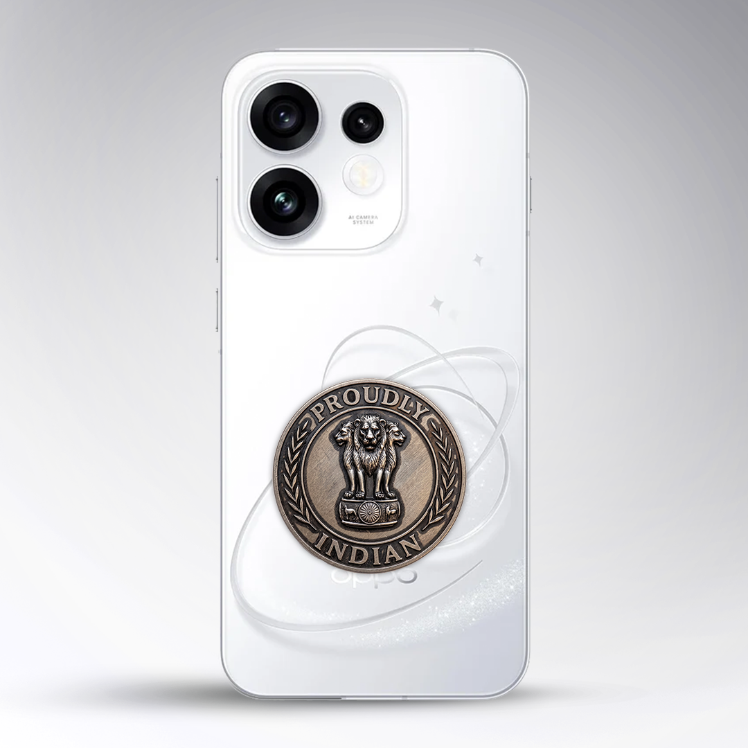 Oppo Reno 16 5G Compatible Satyamev Jayate 3D Metal Emblem Sticker