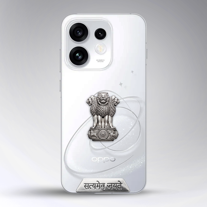 Oppo Reno 16 5G Compatible Satyamev Jayate 3D Metal Emblem Sticker