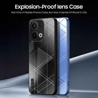 Oppo Reno13 5G Triangle Pattern Matte Back Shockproof Case