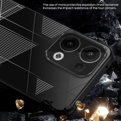 Oppo Reno13 5G Triangle Pattern Matte Back Shockproof Case