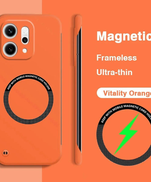 Oppo Reno14 5G Frameless Magnetic Wireless Charging Case — Ultra-Slim Clear MagSafe Compatible Cover