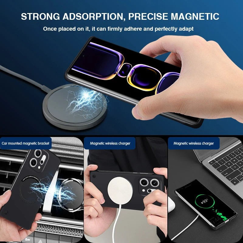 Oppo Reno14 5G Frameless Magnetic Wireless Charging Case — Ultra-Slim Clear MagSafe Compatible Cover