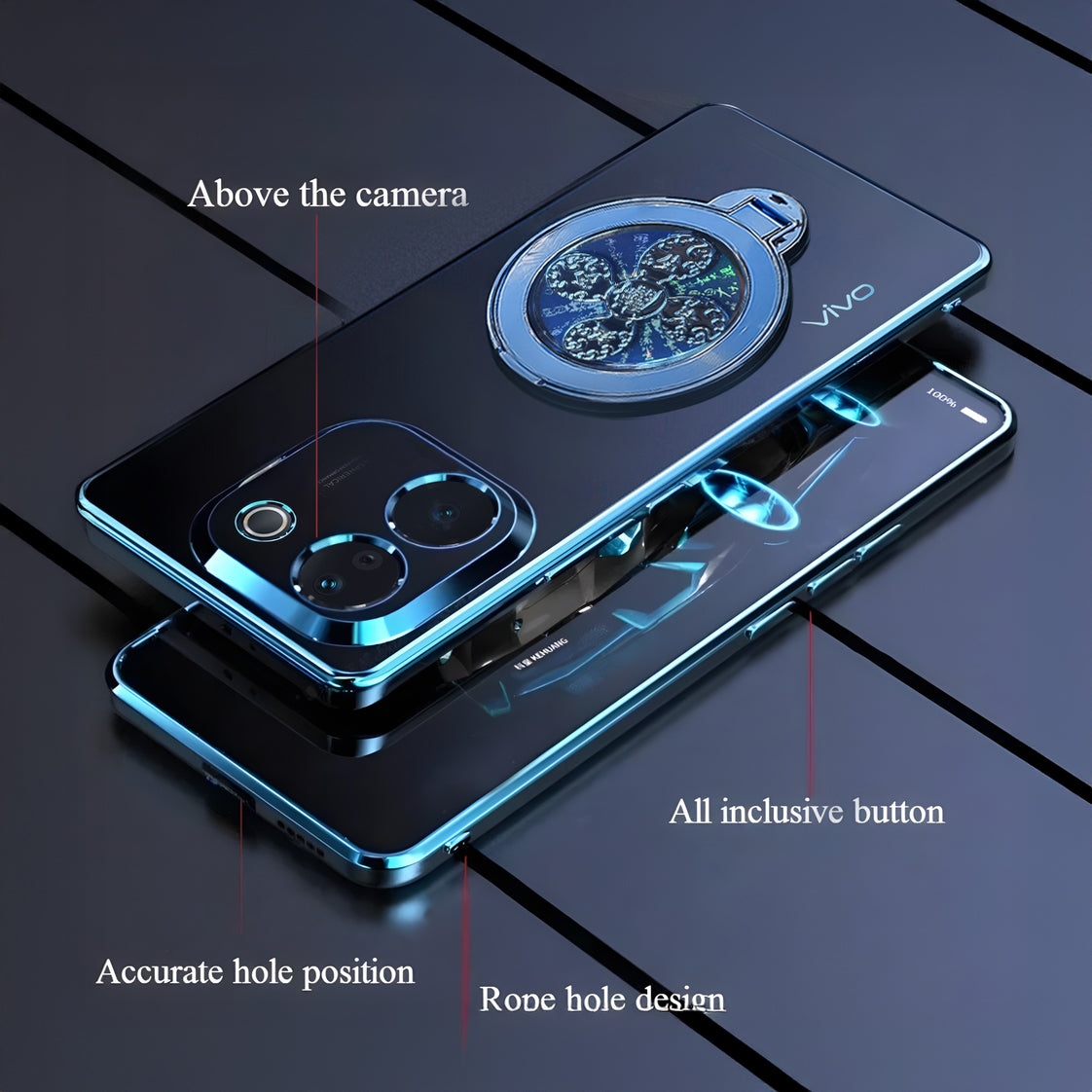 Vivo T3 Pro 5G Electroplating Reflective Fidget Rotating Back Case