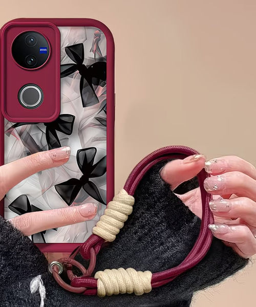 Vivo V50 5G Elegant Bowknot with Wrist Strap Phone Case