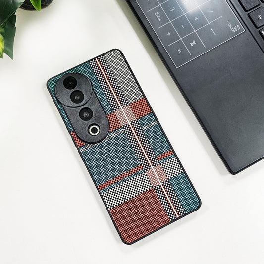 Vivo V40 Pro 5G Luxury Grid Pattern Glass Back Shockproof Case