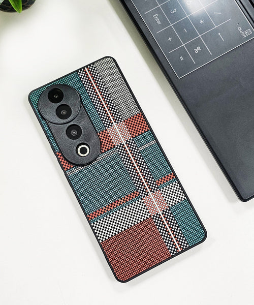 Vivo V40 5G Luxury Grid Pattern Glass Back Shockproof Case