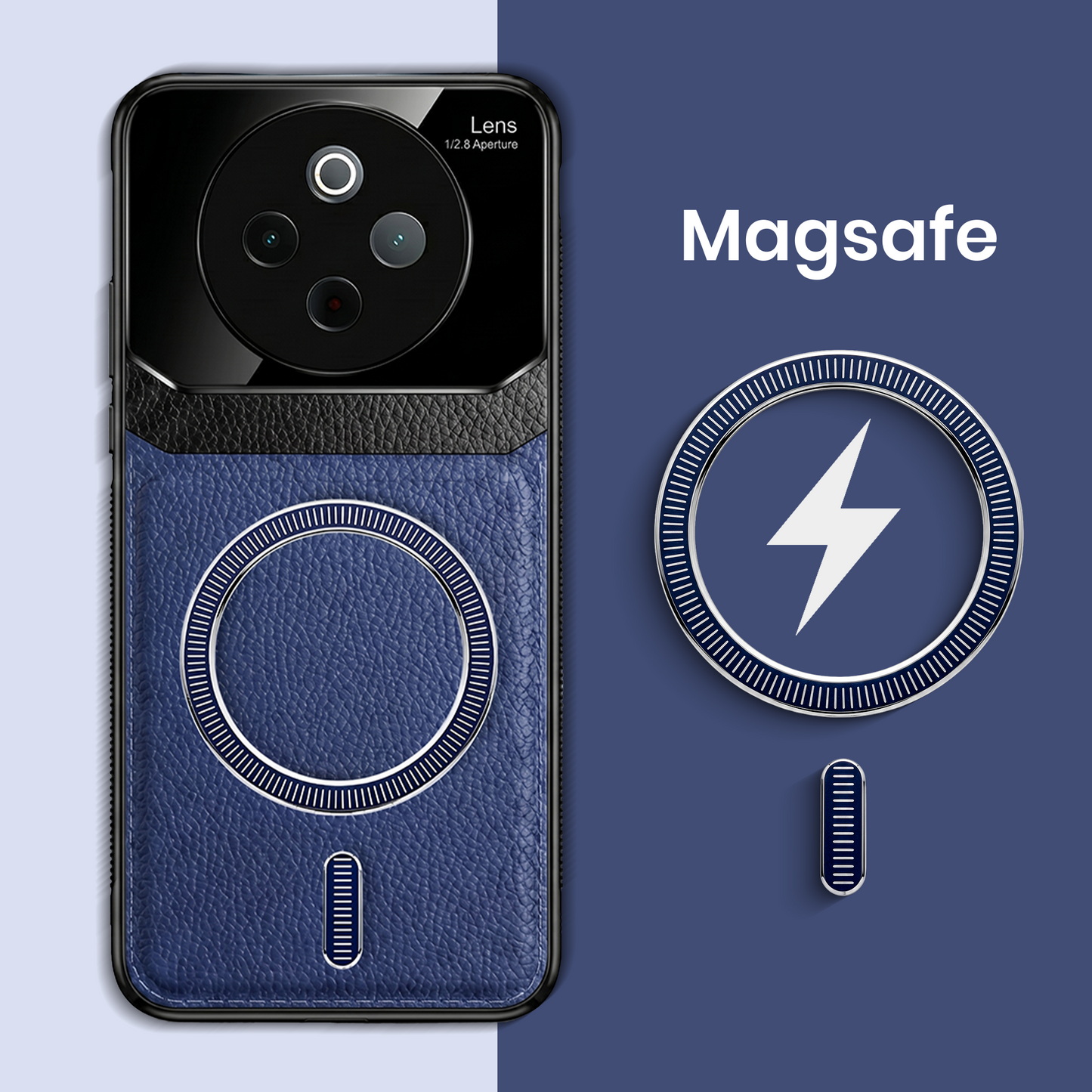 Vivo T4 5G Premium Magsafe Magnetic Leather Lens Protective Case